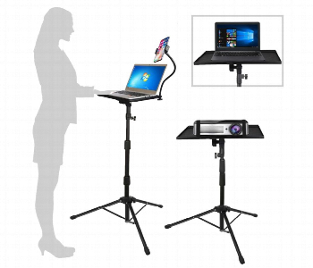 Adjustable Laptop Stand Tripod With Phone Holder Front View - ID 7148769