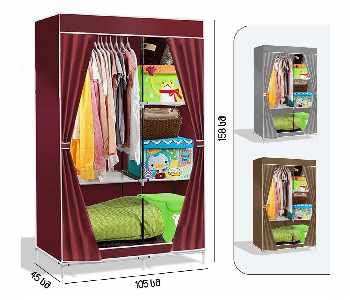 Express Delivery - Durable Cloth Storage Cupboard Foldable 105X45X158Cm Wardrobe Organizer With Shelves - ID 7148803