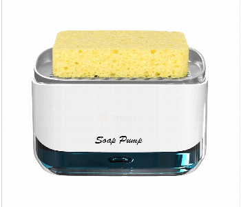 One Hand Soap Pump And Sponge Caddy Front View - ID 7148893