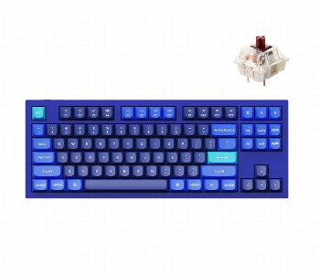 Keychron Q3 J3 Qmk Custom Hot Swappable Gateron G Pro Keyboard Navy Blue Front View - ID 7148911
