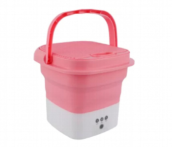 Portable Mini Washing Machine  Pink Front View - ID 7149115