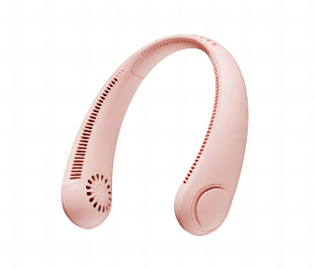 Mini Neck Fan Pink Wearable Air Cooler And Purifier Front View - ID 7149189