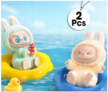 Pack Of 2 Labubu Energy Monster Blind Box Vinyl Keychains Surprise Collectible Characters Front View - ID 7149305
