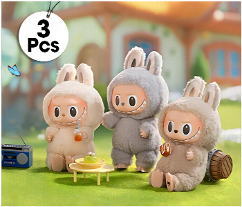 Bundle Of 3 Pcs Labubu Energy Series Vinyl Figures Cute Anime Collectible Toy Gift Set For All Agess And Fans Front View - ID 7149306