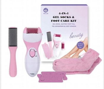 Express Delivery - 4 In 1 Gel Socks And Foot Care Kit For Dry Cracked Heels Moisturizing Socks Foot Scrubber Heel Repair Treatment - ID 7149522