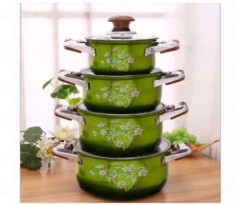 Express Delivery - 4 Pcs High Quality Stainless Steel Cookware Set Green - ID 7149527