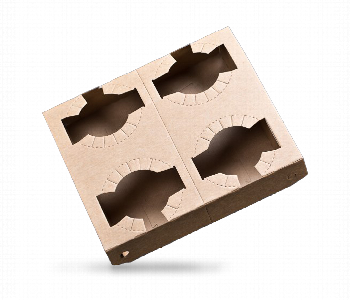 Kraft Paper Cup Holder 2 4 1X75 Pieces  Kpch2475Pcs Front View - ID 7149540