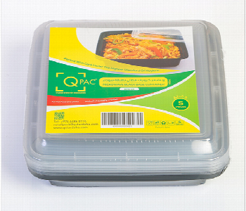 Q Pac Microwave 48 Oz Rectangle Container 1X5 Piece  Mw48Rc Front View - ID 7149567