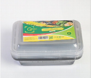 Q Pac Microwave 24 Oz Rectangle Container 1X5 Piece  Mw24Rc Front View - ID 7149570