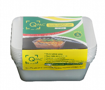 Express Delivery - Q Pac Microwave 1000Ml Rectangle Container 1X5 Piece  Mwcsq1000 - ID 7149588
