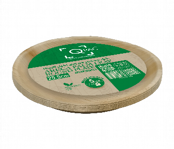 Express Delivery - Q Pac Areca Palm Leaf 25.5 Cm Round Plate 1 X 5 Pieces  Apl25Rp5 - ID 7149650