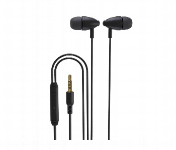 Porodo Blue Stereo Earphones With Aux Connector 1.2M Black Front View - ID 7149757