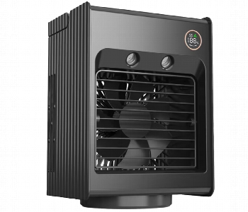 Express Delivery - Porodo Lifestyle Misting Air Cooling Fan Black - ID 7149876