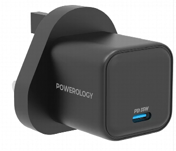 Express Delivery - Powerology 35W Single Port Type C Gan Charger With Uk Plug - ID 7149982