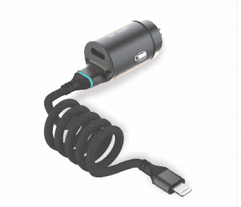 Green Lion 45W Pd Car Charger And Lightning Cable Front View - ID 7149998