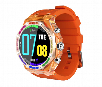 Porodo Transparent Cristallo Ap Smart Watch Orange Front View - ID 7150000