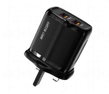 Express Delivery - Green Lion Dual Usb Port Wall Charger 18W With Usb Type C Cable - ID 7150051