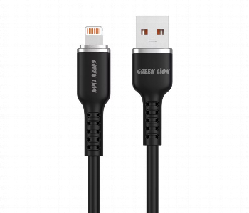 Green Lion Usb A To Lightning Silicone Cable 1M Front View - ID 7150085
