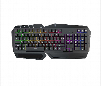 Porodo Metal Frame Gaming Keyboard Black Front View - ID 7150127