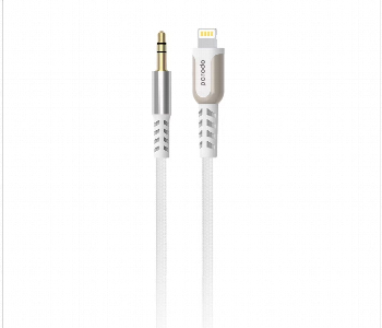 Porodo Lighting To Aux Cable With 1.2M White Front View - ID 7150138