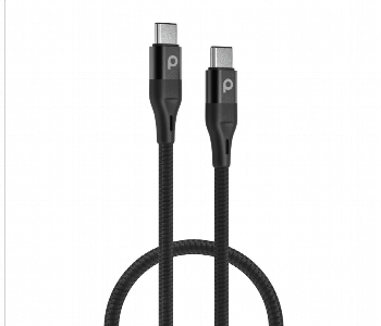 Express Delivery - Porodo Aluminum Braided Usb C To Usb C Cable 2.2M 60W Black - ID 7150152