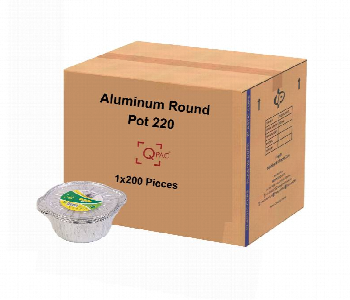 Express Delivery - Q Pac Aluminium Round Pot 220  1X200 Pieces  Arp212Whosale - ID 7150203
