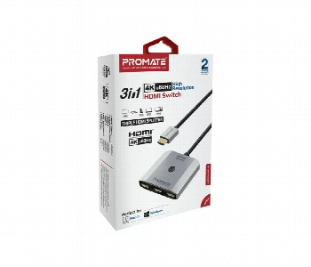 Express Delivery - Promate 3 In 1 Hdmi Switch 4K High Resolution Cable - ID 7150377