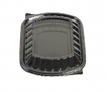 Q Pac Micro Black Base 1 Compartment With Lid  1X250 Pieces   Mb1Cblackwhs Front View - ID 7150424