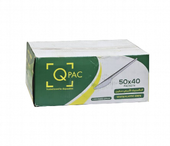 Q Pac Plastic White  Knife   1X2000 Pieces  Pswhiteknife Front View - ID 7150462