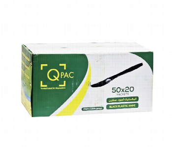 Q Pac Plastic Knife Black Hd 1X1000 Pieces    Psblackknifehd Front View - ID 7150490