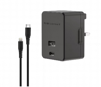 Express Delivery - Powerology Ultra Quick Wall Charger With 4Ft 1.2M Usb C To Lightning Cable - ID 7150547