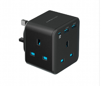 Express Delivery - Powerology 3 Outlet Wall Socket With Fast Charging Usb Black - ID 7150551
