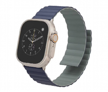 Express Delivery - Levelo Cosmo Magnet Silicone Watch Band For Apple Watch Blue Or Gray - ID 7150715