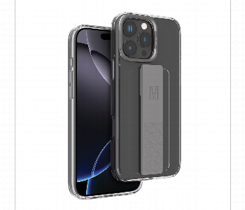 Levelo Graphia Imd Silicone Grip Case For Iphone 16 Pro Grey Front View - ID 7150746