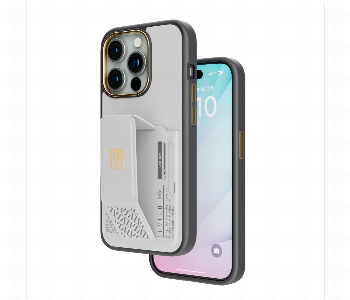 Express Delivery - Levelo Morphix Gripstand Case With Cardholder For Iphone 15 Pro Grey - ID 7150867