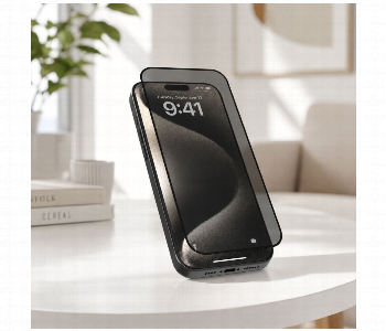 Express Delivery - Levelo 2.5D Silk Print Silicone Edge Privacy Screen Protector For Iphone 16 Black - ID 7151004