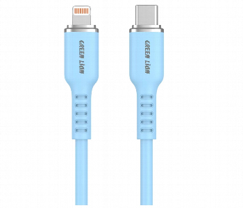 Express Delivery - Green Lion Usb C To Lightning Silicone Cable Blue - ID 7151068