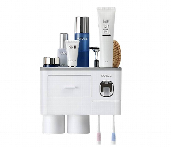 Two Cup Toothbrush Rack Wash Set Front View - ID 7151073