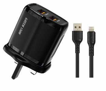 Express Delivery - Green Lion 2Usb 2.4A Usb Lph Data Cable 1M - ID 7151153