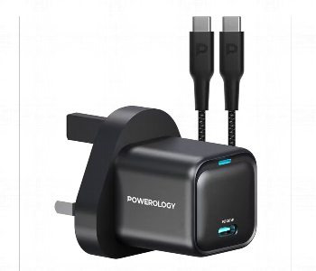 Express Delivery - Powerology 20W Single C Port Pd Charger Uk With Type C To C 60W Cable - ID 7151167