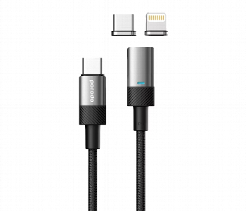 Express Delivery - Porodo Braided 100W Pd C To C Plus L Fast Charging Cable With Magnetic Head 1.2M - ID 7151217