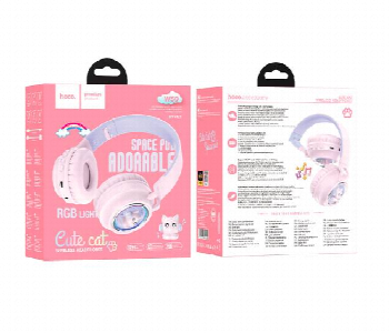 Express Delivery - Hoco Cute Cat W50 Wireless Headphones Pink - ID 7151289