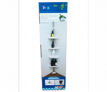 Adjustable 4 Tier Telescopic Shower Rack With Shelves Hooks And Towel Bar Rustproof Extendable Up To 260Cm Front View - ID 7151419