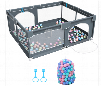 Express Delivery - Baby Playpen Large Safety Fence For Toddlers With Gate 150X180Cm Soft Mesh Indoor Outdoor Play Yard Area With Balls - ID 7151669