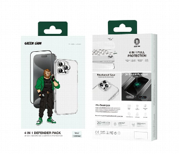 Express Delivery - Green Lion 4 In 1 Defender Pack Iphone 16 Pro Max Clear - ID 7151695