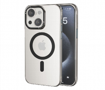 Express Delivery - Mezone Clear Magnetic Case Iphone 15  Black - ID 7151722