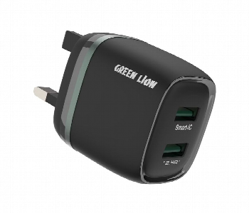 Express Delivery - Green Lion Dual Usb 12W Wall Charger Uk - ID 7151856
