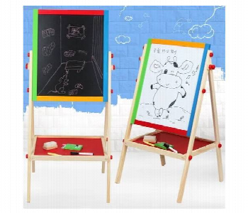 Express Delivery - Resin Coated Steel Surface Wooden Black And White Dual Sided Drawing Board - ID 7151972