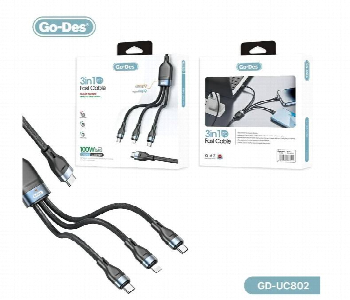 Express Delivery - Go Des 3 In 1 Pd Multiport Cable Type C To 2 Type C 1 Lightning   Pd3In1 - ID 7152013