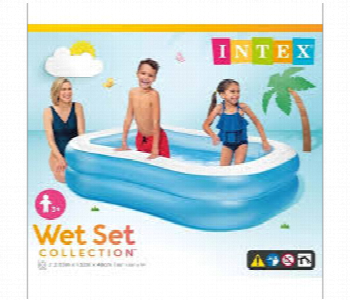 Express Delivery - Intex 57180 Rectangular Swimming Pool White And Blue 2 03M X 1 52M X 48 Cm - ID 7152046
